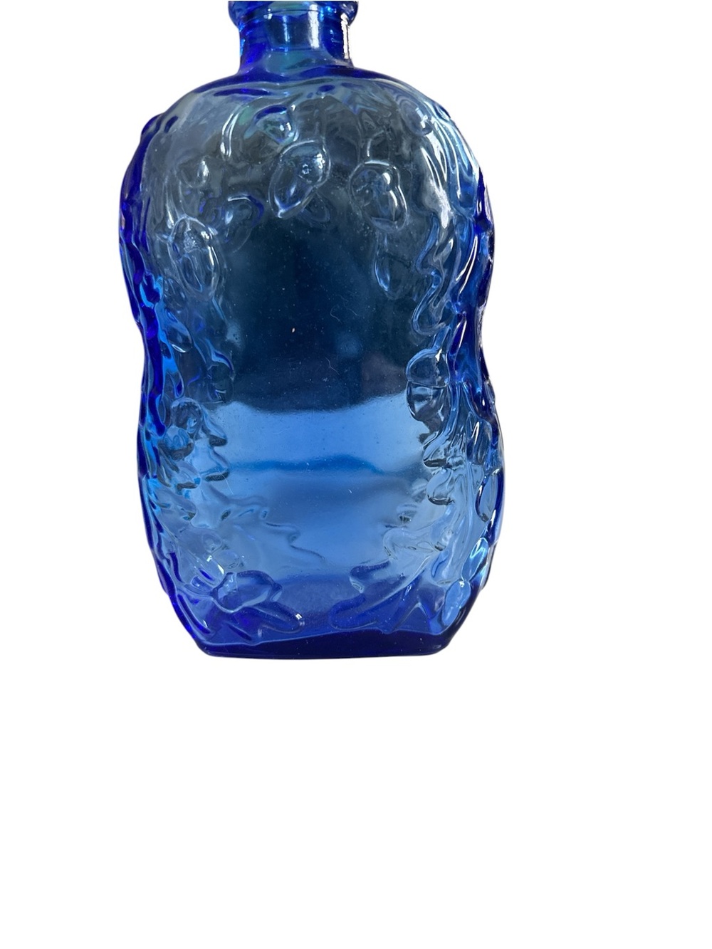 Vintage Cobalt Blue Glass Bottle Stamped Canada – Embossed Acorn & Oak Leaf
